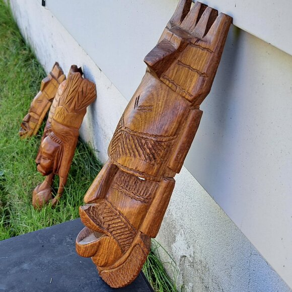 Hardwood Tribal African Wall Mask - Picture 4 of 11
